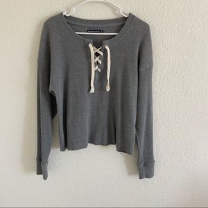 Abercrombie waffle thermal knit crop long sleeve S